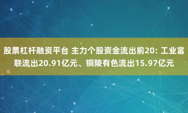 股票杠杆融资平台 主力个股资金流出前20: 工业富联流出20.91亿元、铜陵有色流出15.97亿元