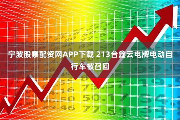 宁波股票配资网APP下载 213台鑫云电牌电动自行车被召回